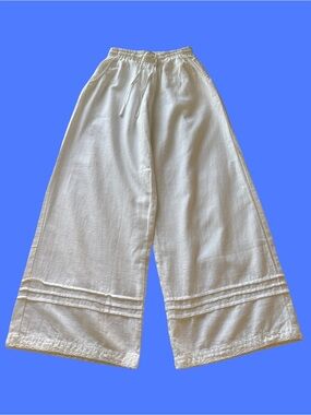 Nomad White Wide-Leg Drawstring Pants